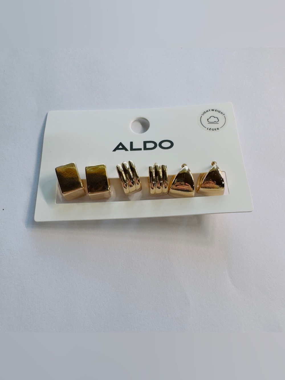 Aldo Gold-Tone 3-Pair Mixed Shape Earring Set